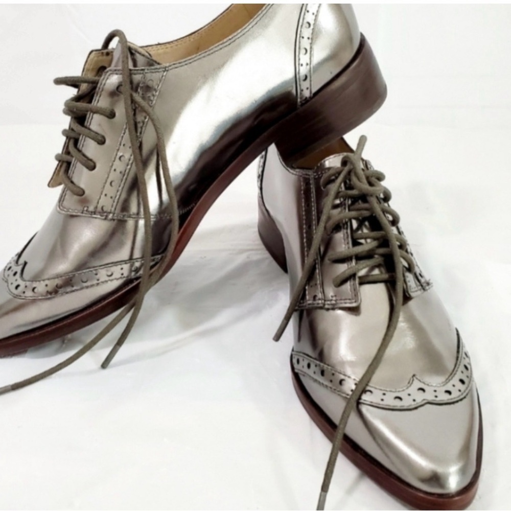 Louise Et Cie Silver Metallic Wingtip Oxfords size 11